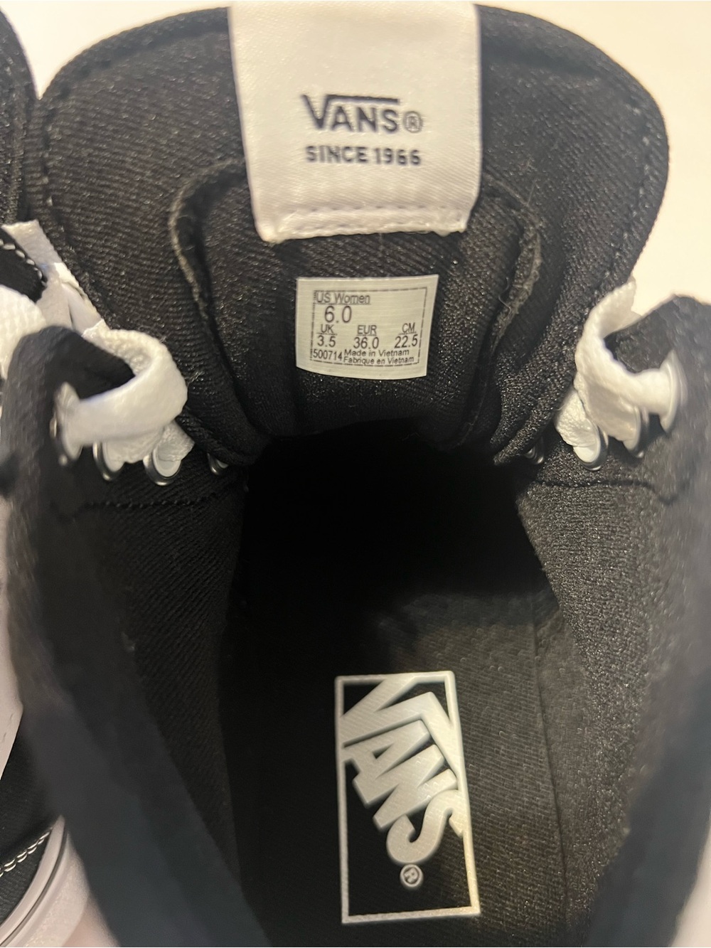 Vans Black and White High-Top Sneakers - Picture 8 of 10